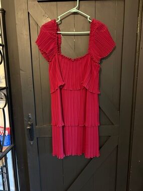 DKNY Magenta Sleeveless Ruffle-Trim Top